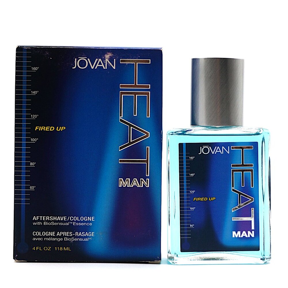 Jovan Heat Man Fired Up Aftershave Cologne Vintage 4 oz